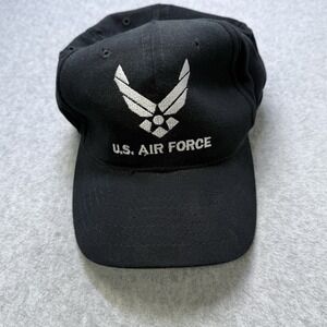 Vintage U.S. Air Force‎ Black Hat Cap Adjustable Strapback Made in USA